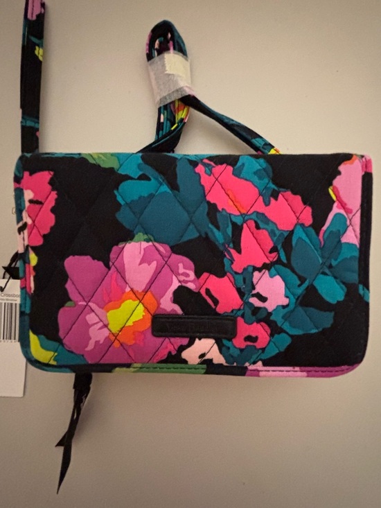 Vera Bradley Handbags - Vera Bradley Floral RFID 3-in-1 Crossbody in Pink and Teal NWT. (Hilo Meadow)